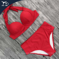 2020 Sexy High Caist Bikini Set Mulheres Push Swimsuit Push Up Top Bathing Suiting Beach Wear Biquini